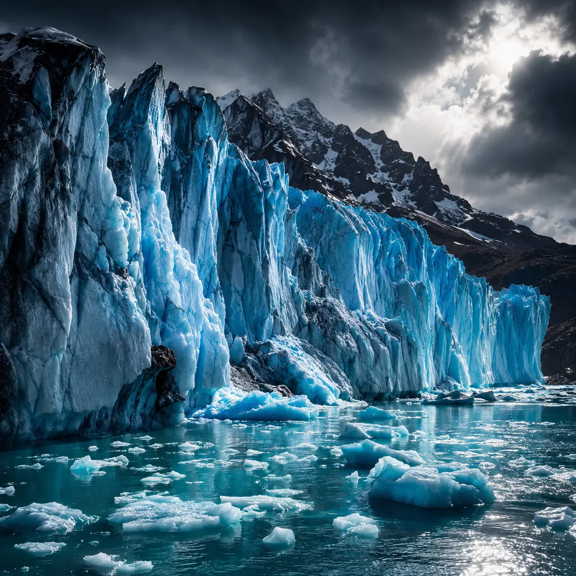 Glacier dans un paysage polaire